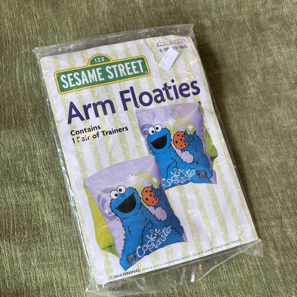 Vintage 2004 Sesame‎ Street Cookie Monster Arm Floaters 1 Pair New In Package